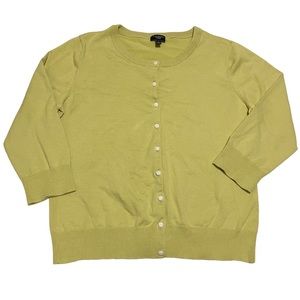 Talbots Button Down Lime Green Cardigan Sweater